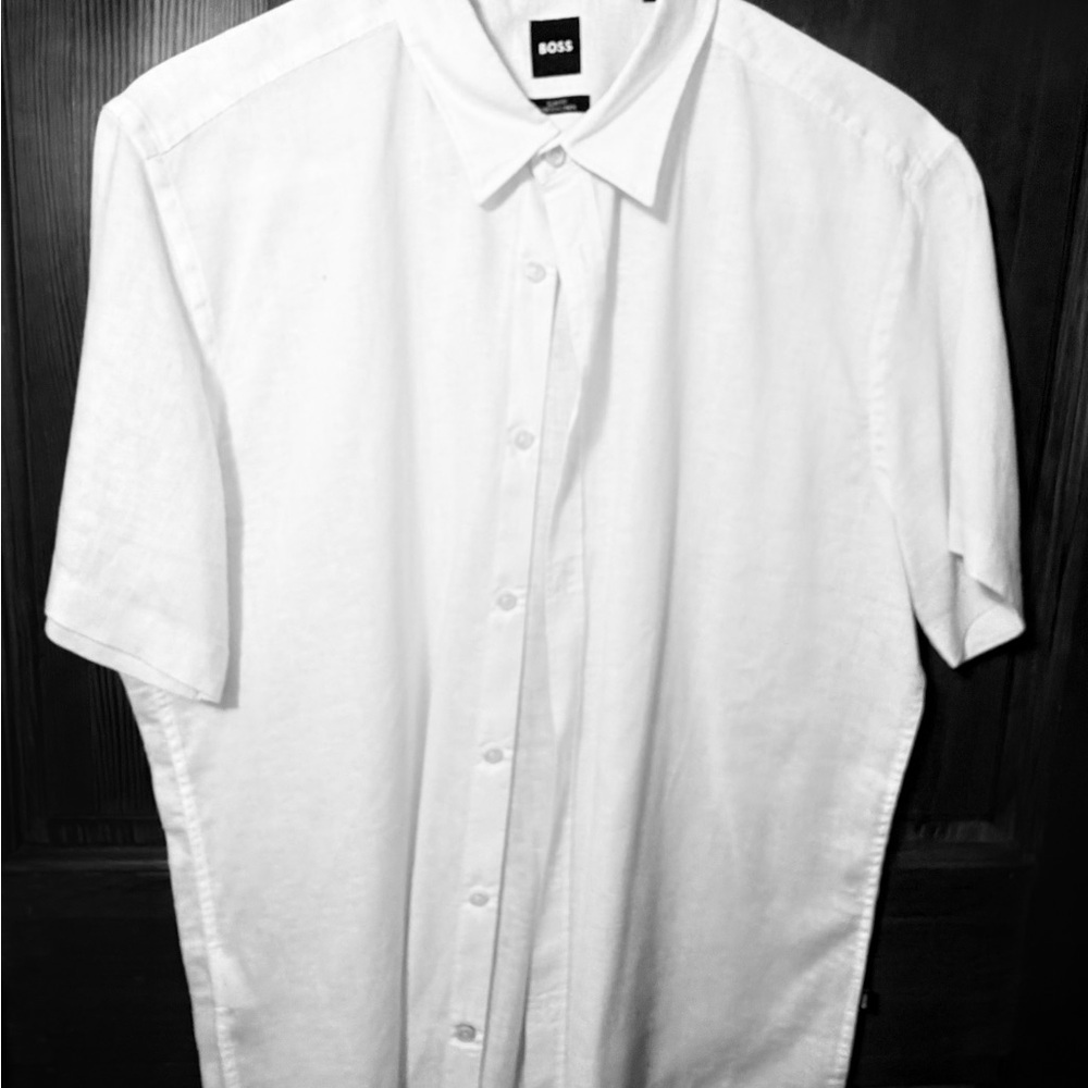 Boss Men's Classic White Button Down Shirt